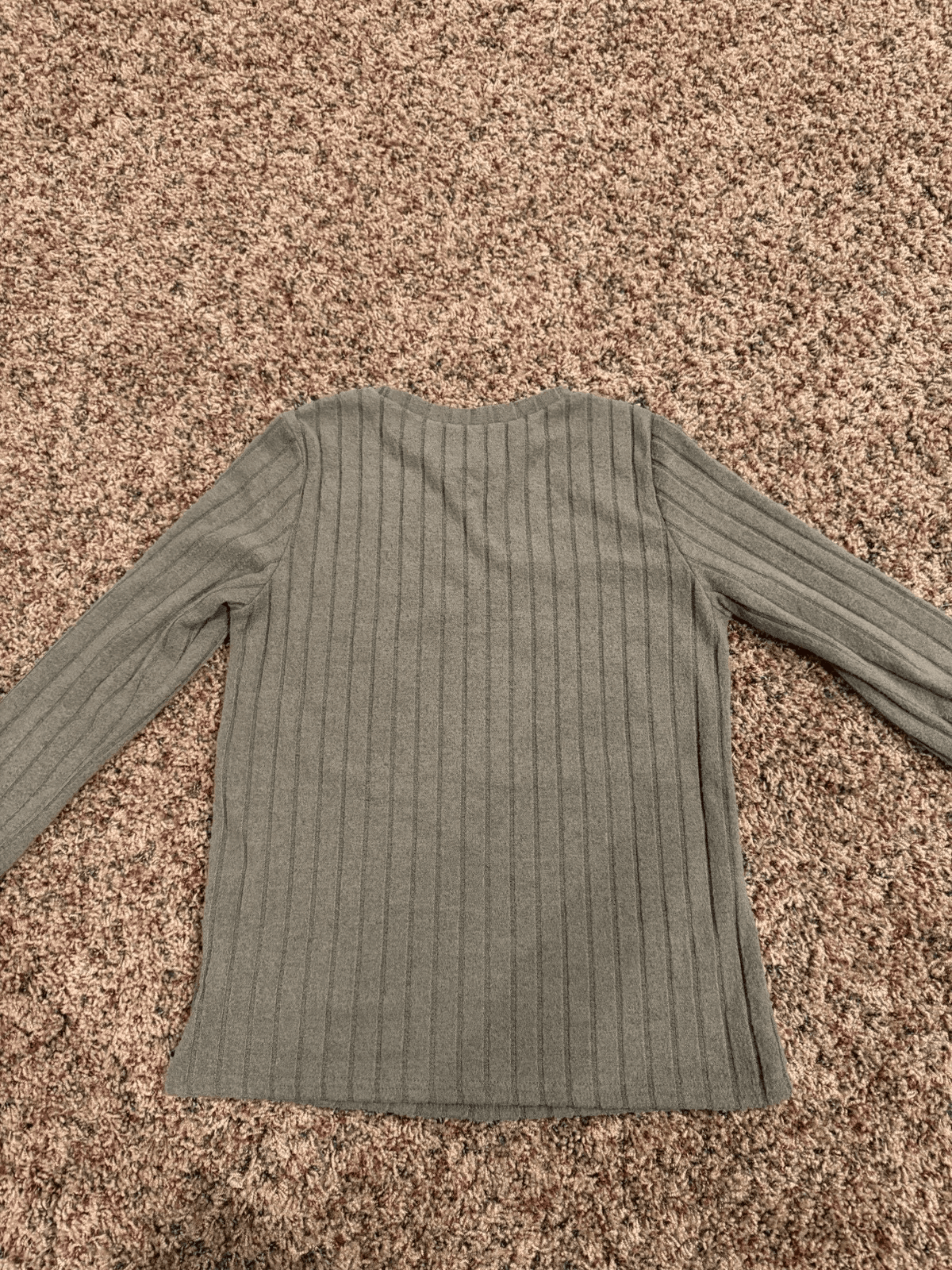 Shein Olive Army Green soft long sleeve crew neck ribbed shirt Small NWOT - Thumbnail 4