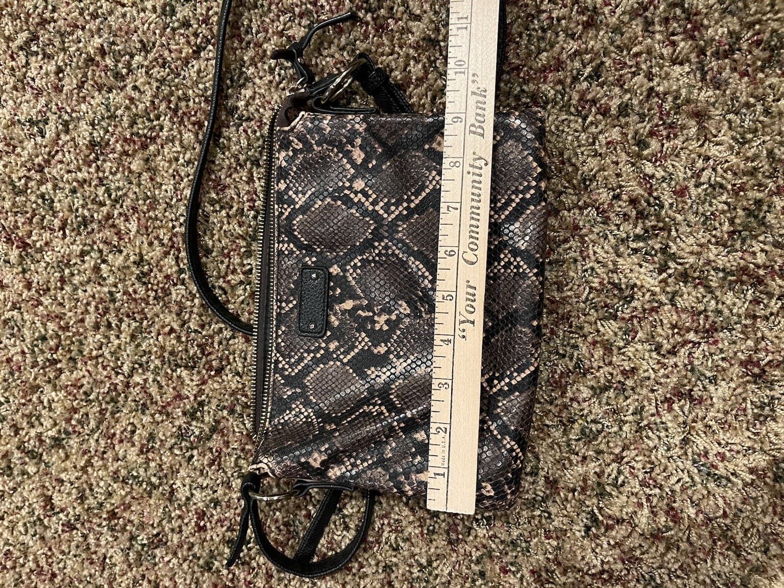 purse handbag crossbody small 3 compartment black beige brown - Thumbnail 5