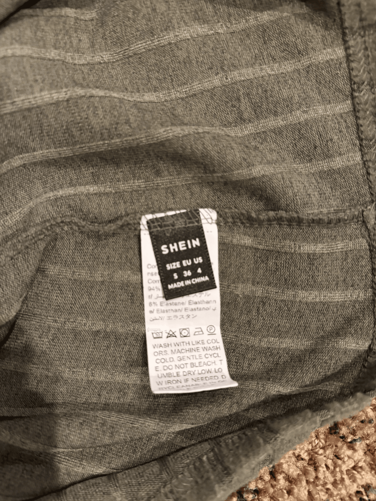 Shein Olive Army Green soft long sleeve crew neck ribbed shirt Small NWOT - Thumbnail 5