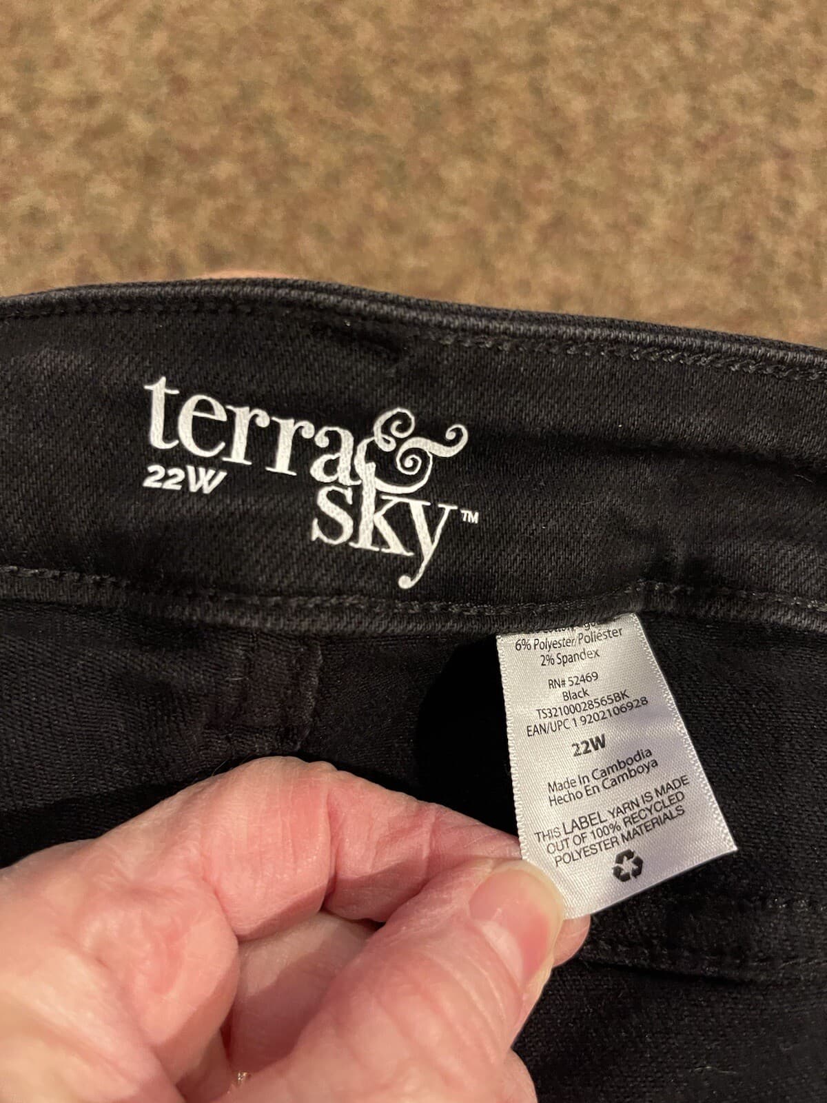 terra & sky womens jeans size 22W black destucted ankle/short - Thumbnail 8