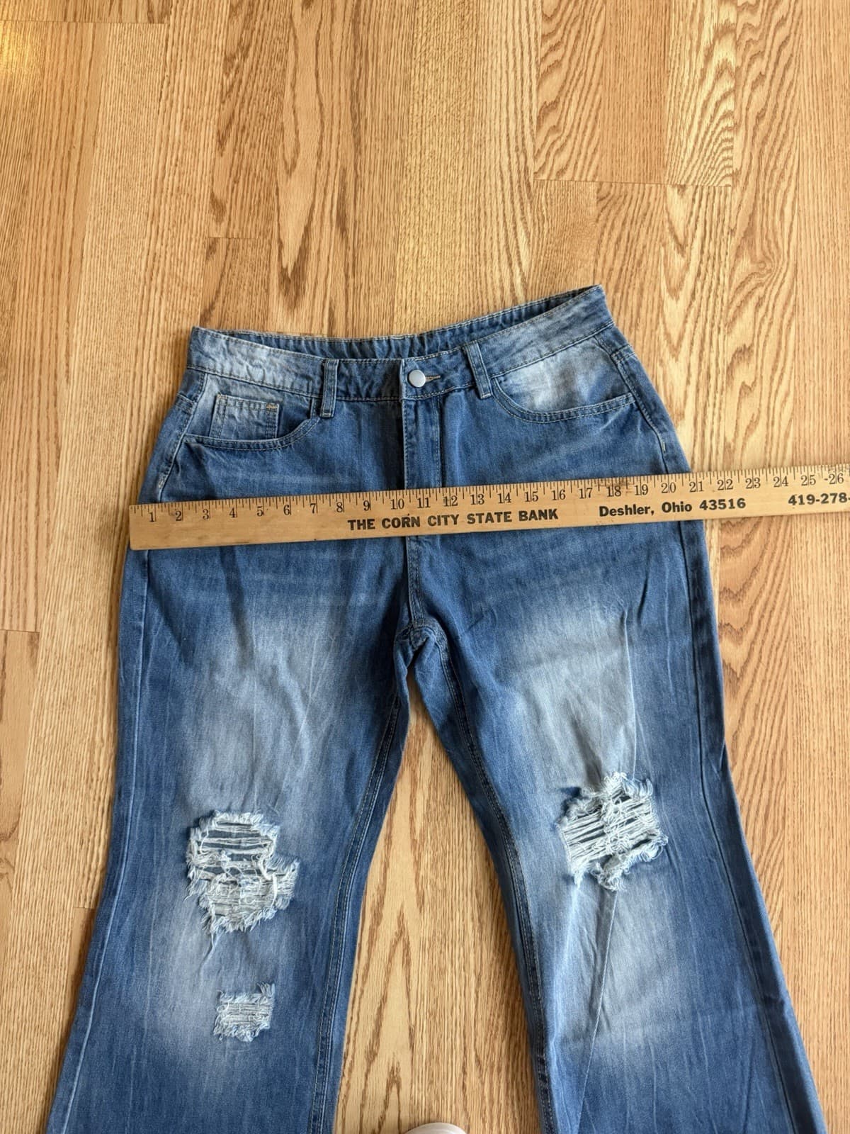 Women's Relaxed Fit Jeans Dark Blue Size Large - Thumbnail 2