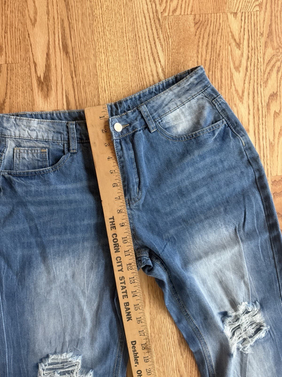 Women's Relaxed Fit Jeans Dark Blue Size Large - Thumbnail 4