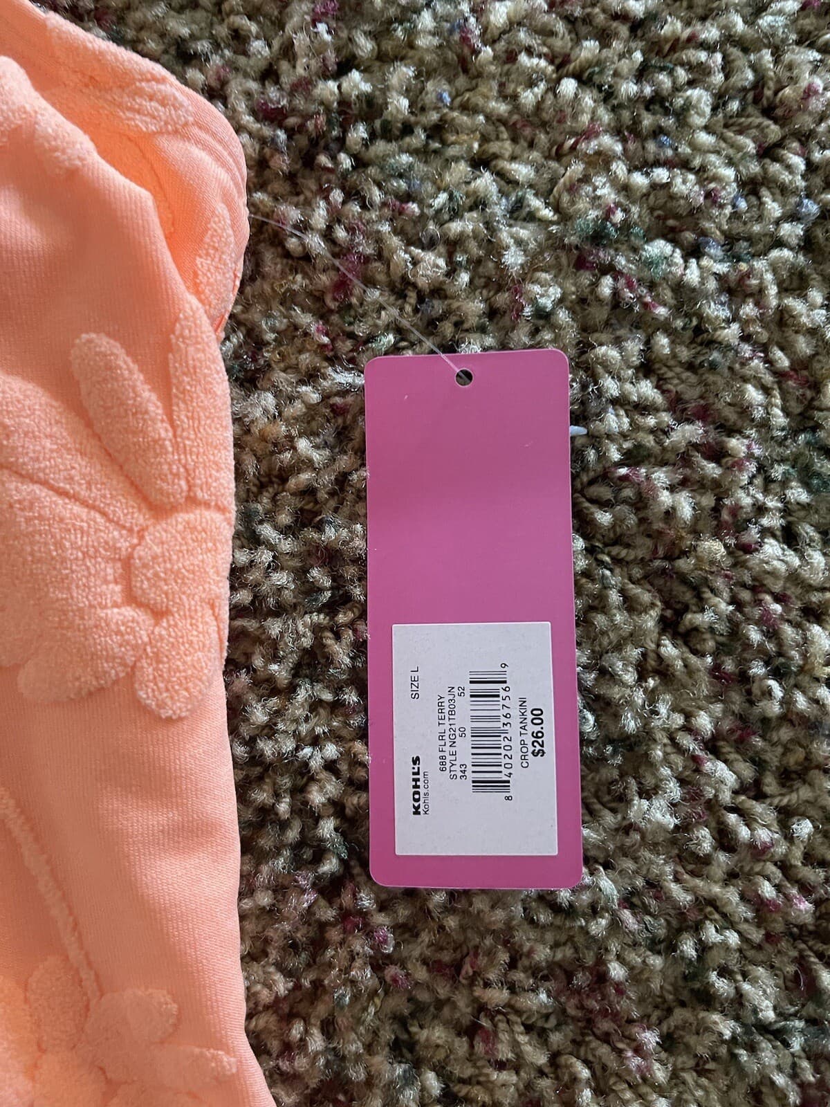 Ninety-nine Jr. swim midkini swim top NWT Orange Peach - Thumbnail 2