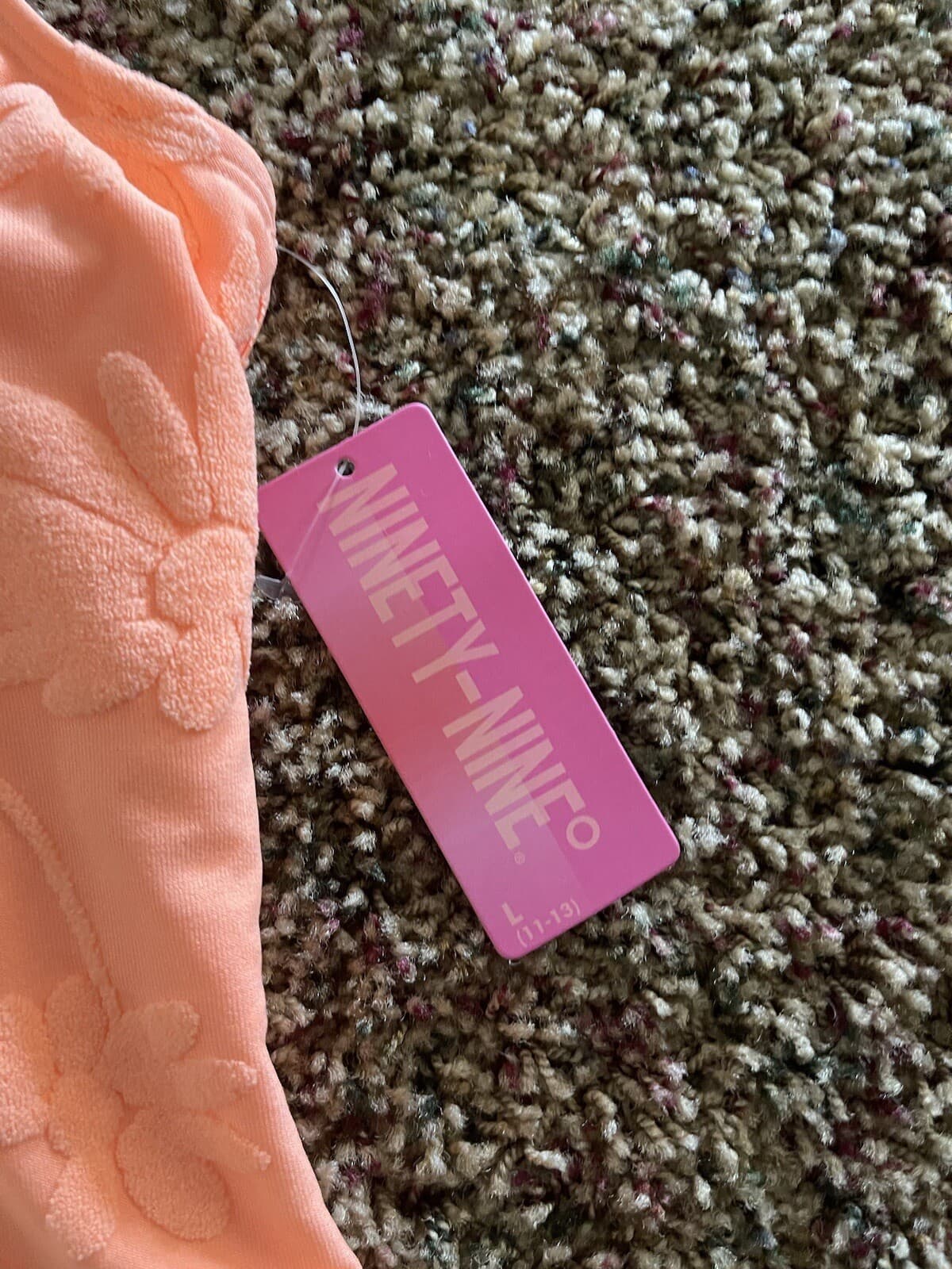 Ninety-nine Jr. swim midkini swim top NWT Orange Peach - Thumbnail 3