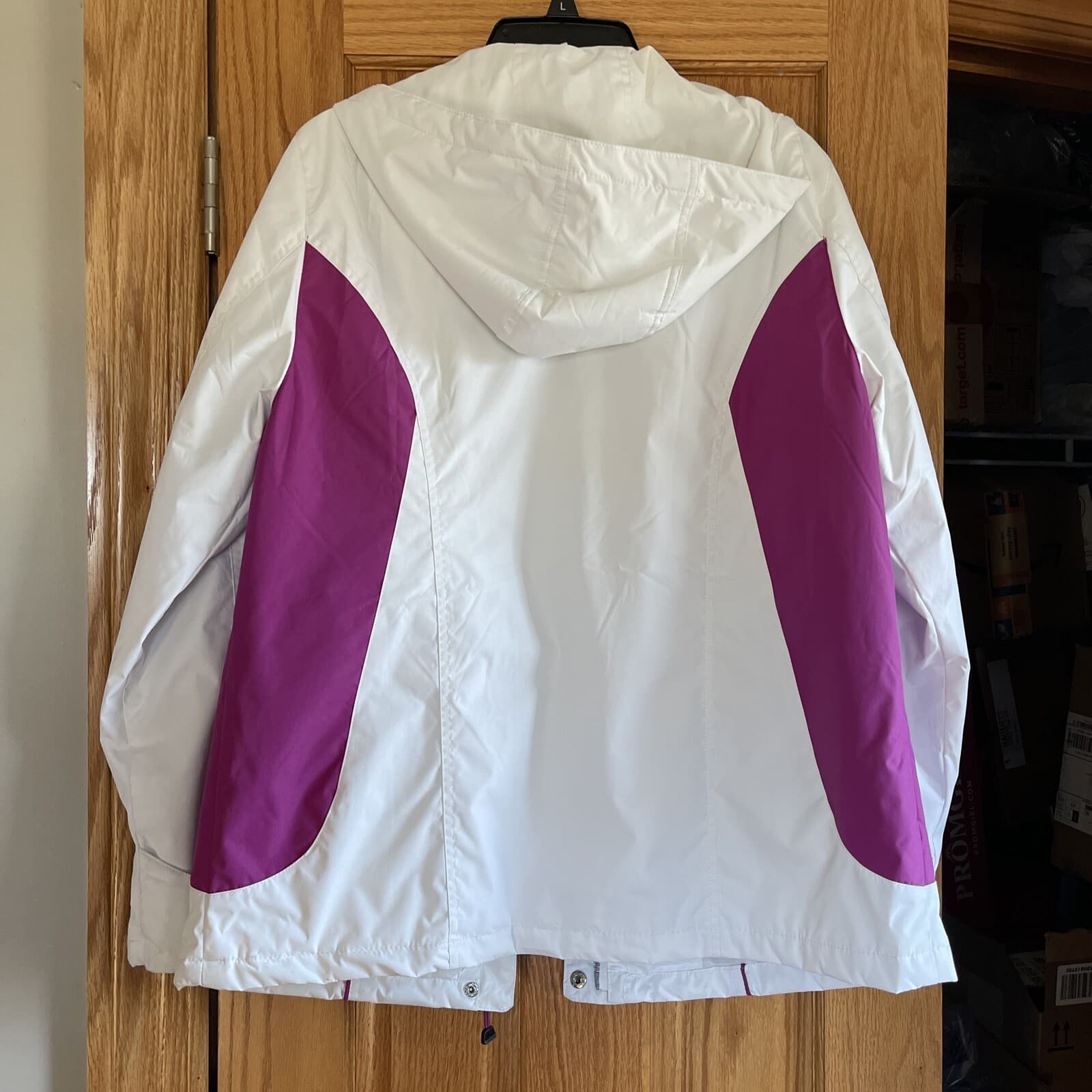 Faded Glory womens jacket Med. white fuschia - Thumbnail 3