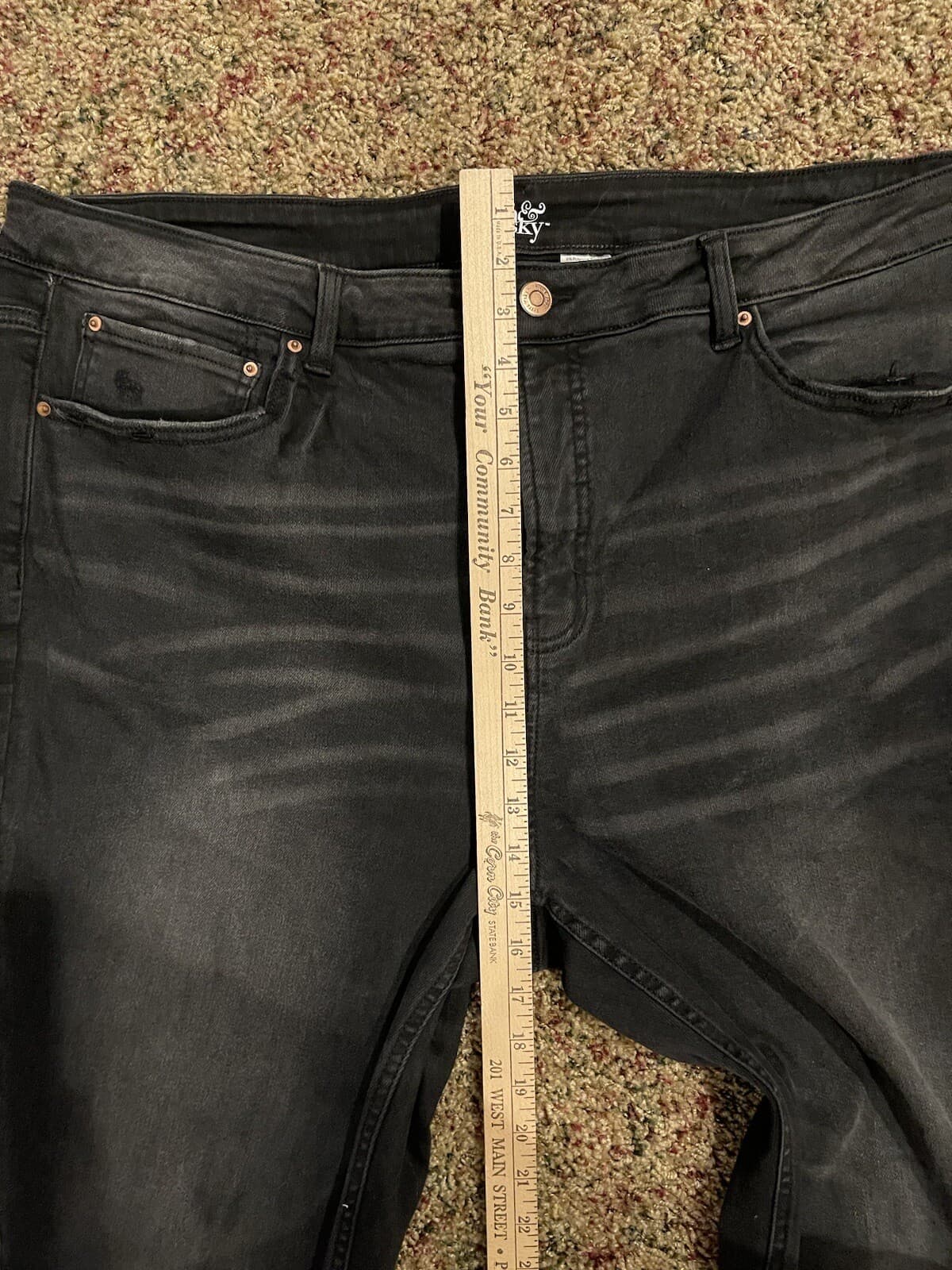 terra & sky womens jeans size 22W black destucted ankle/short - Thumbnail 3