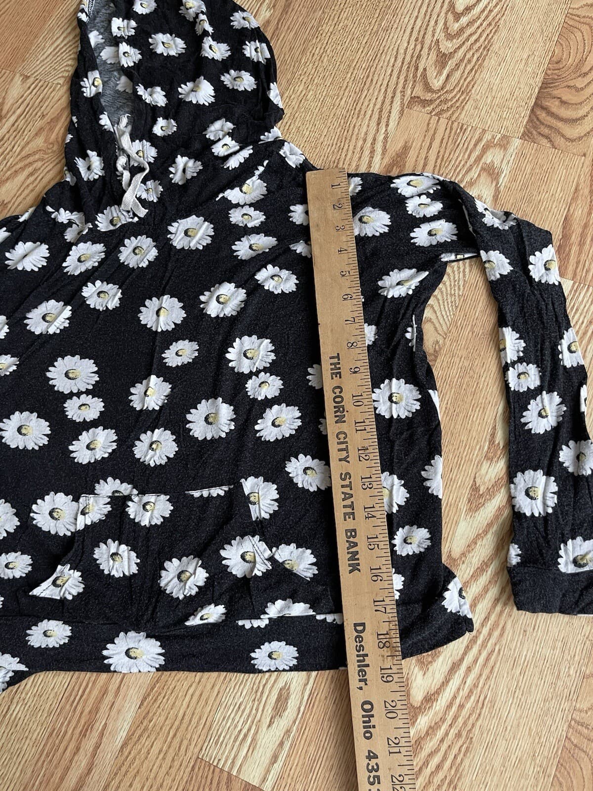 Rue21 black flowered hoodie - Thumbnail 3