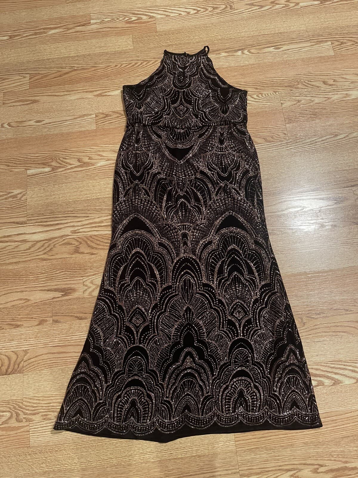 Blu Sage formal rose gold black special occasion, prom, mother of bride dress - Thumbnail 7