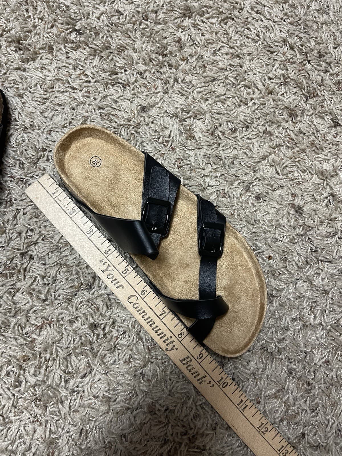 Black SOFT SOLE SLIP ON Sandals women size 7 (38) NEW - Thumbnail 3