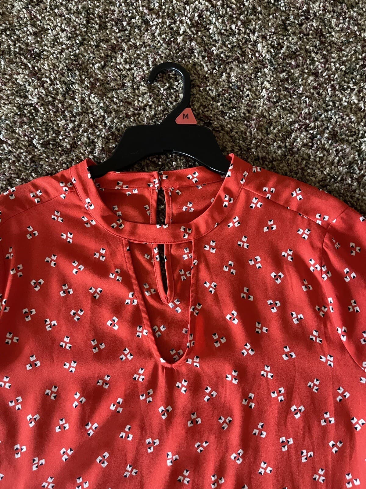 Orange colorful plus size blouse cutout neck - Thumbnail 2