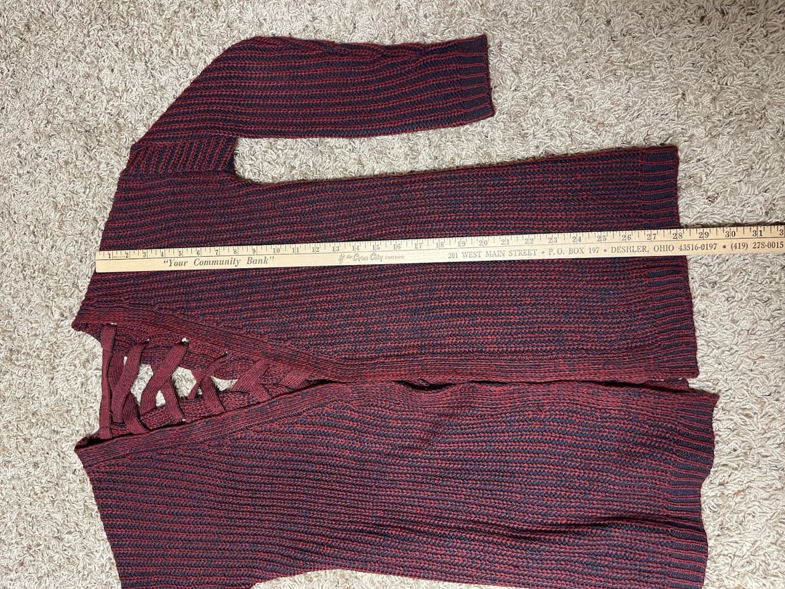 Rue21 cute lace up back red blue cardigan M - Thumbnail 3