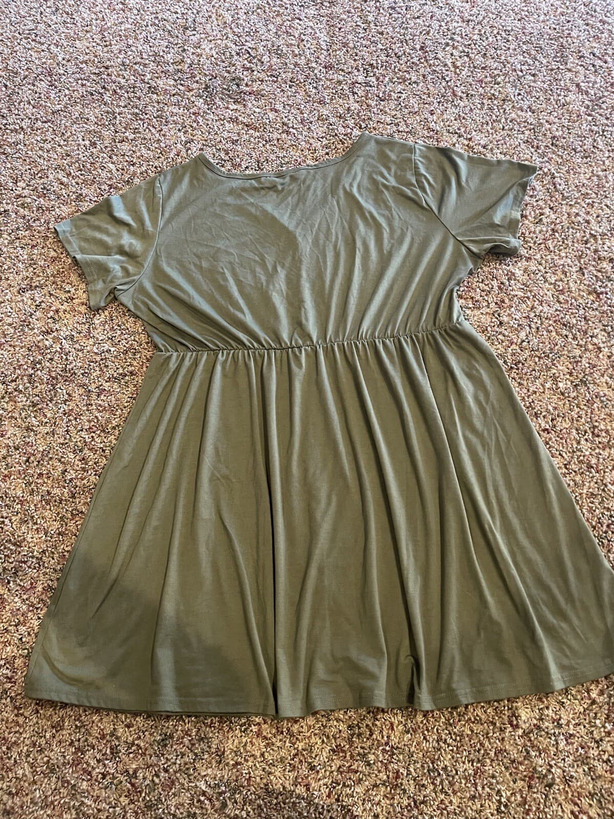 Shein Curve Olive Green button casual dress 4XL - Thumbnail 6