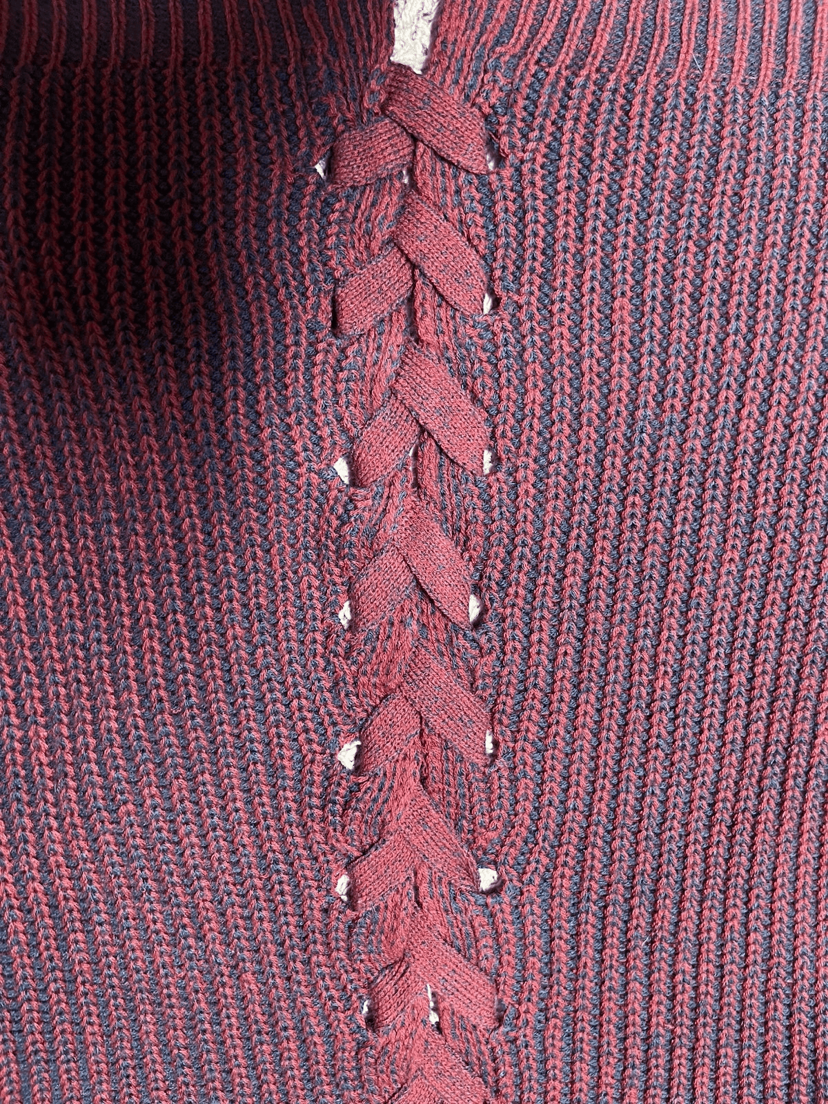 Rue21 cute lace up back red blue cardigan M - Thumbnail 7