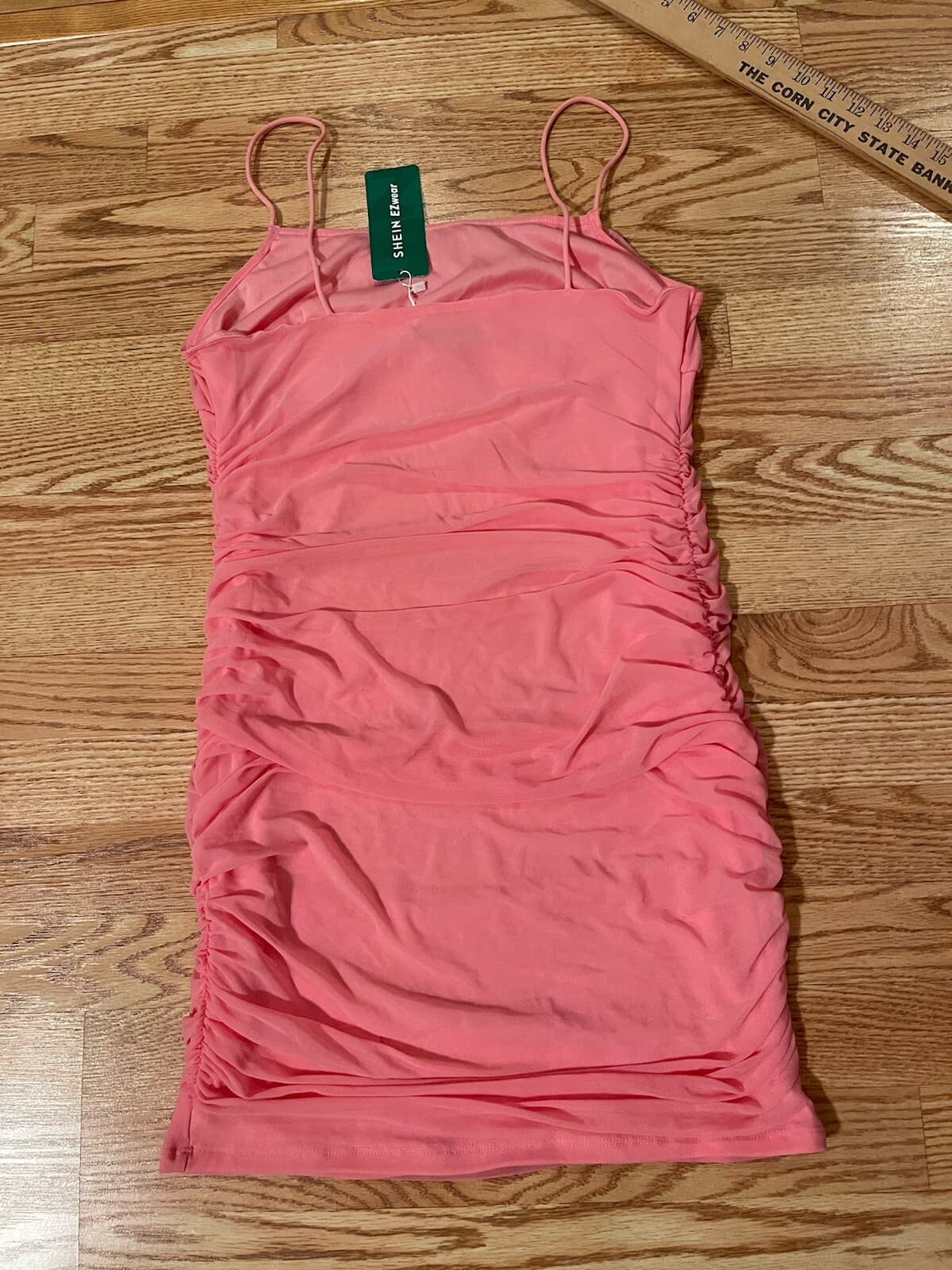 Shein EZwear pink cinched spaghetti strap dress 1XL-NWT - Thumbnail 5