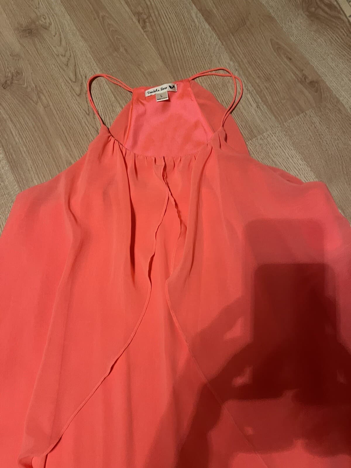 Double Zero Brand Orange sundress size LARGE - Thumbnail 3