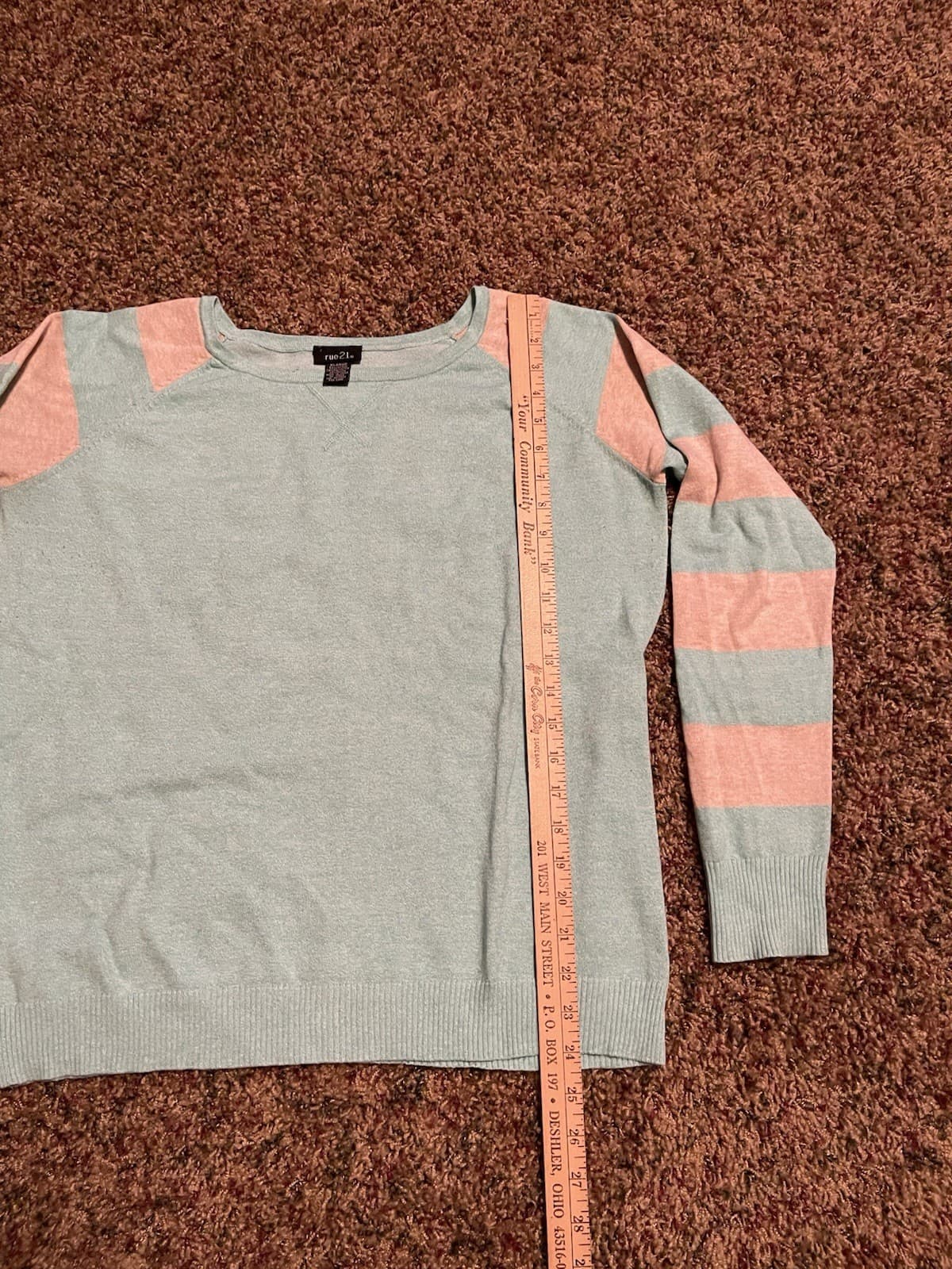 rue21 Mint green/ivory lightweight sweater shirt top XL - Thumbnail 5