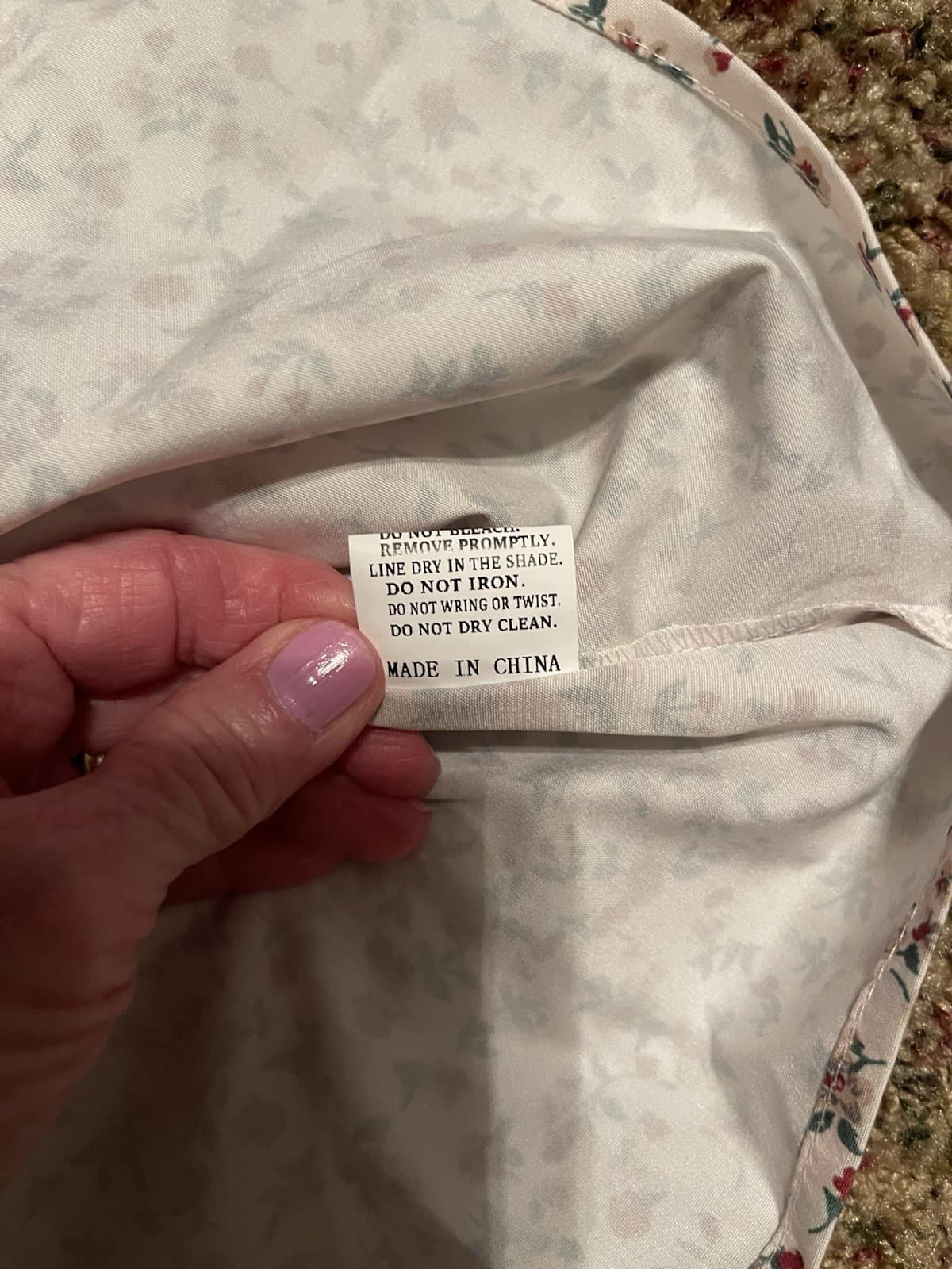 Ivory pullover blouse shirt top with tiny floral pattern M - NEW - Thumbnail 5
