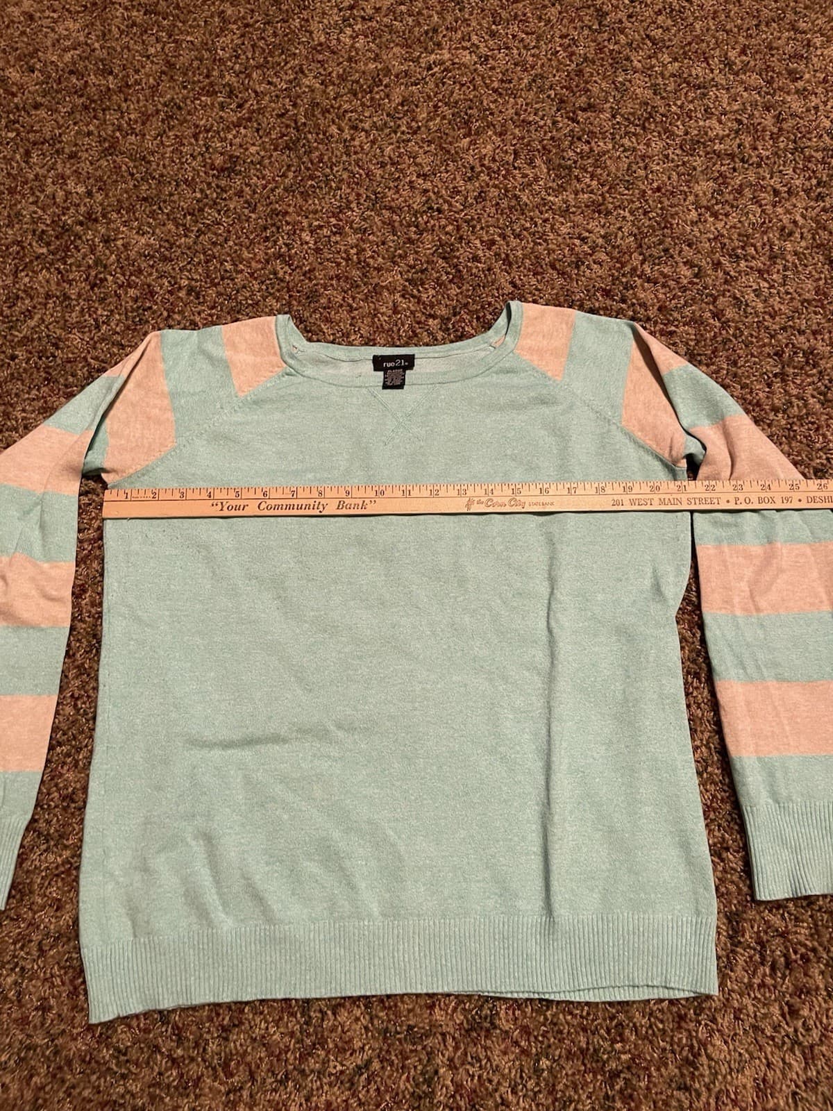 rue21 Mint green/ivory lightweight sweater shirt top XL - Thumbnail 4