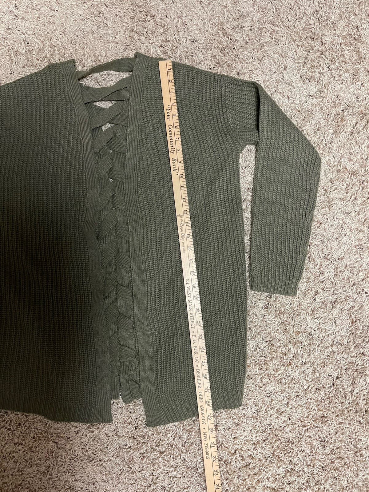 Derek Heart olive army green cardigan Med - Thumbnail 3