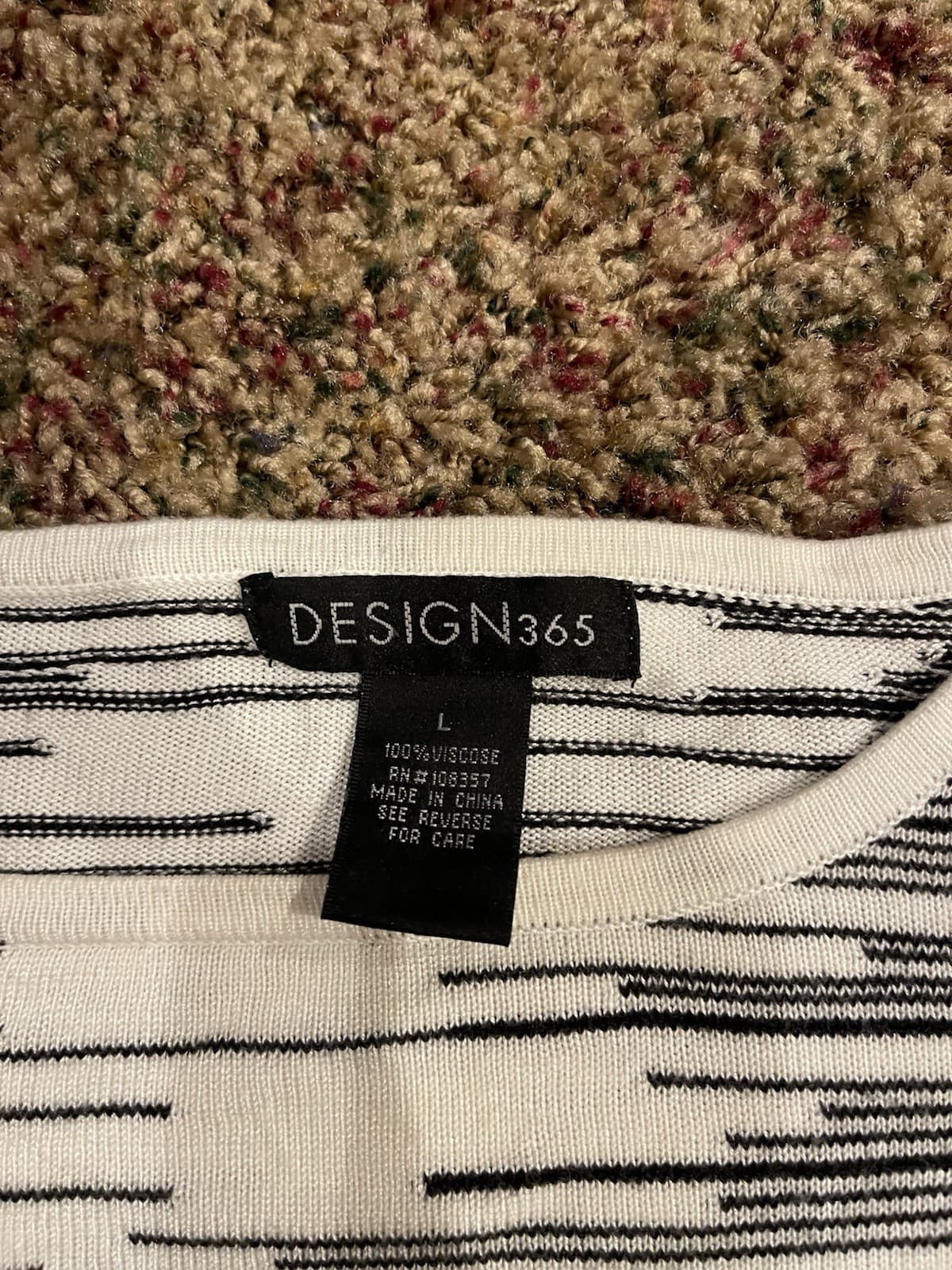Design365 Geometric pattern 3/4 sleeve long tunic sweater Large - Thumbnail 2