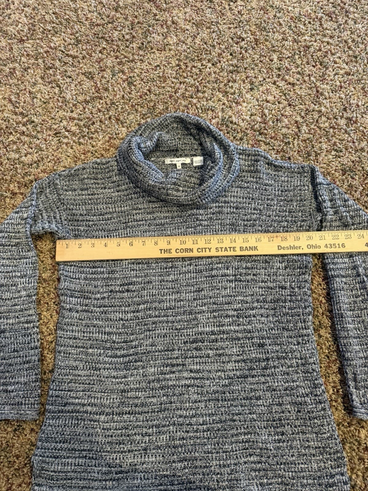 eight eight eight long tunic sweater cowl neck Medium black white - Thumbnail 3