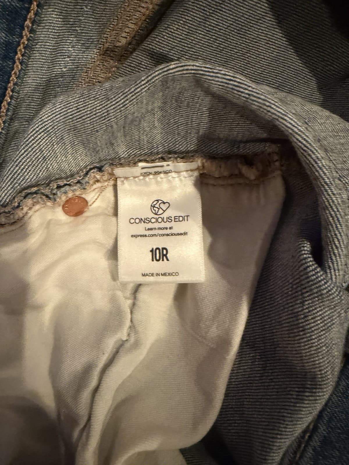 Express Conscious Edit Med Wash cropped skinny-straight leg jeans 10R - Thumbnail 7