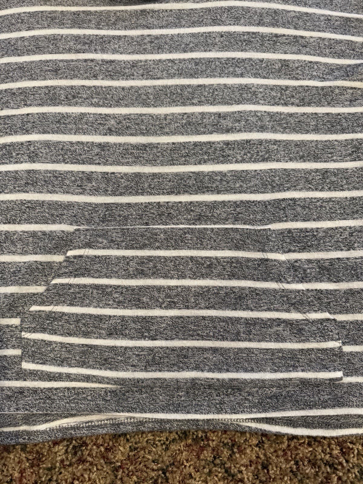 City Street cowl neck black white heathered striped shirt Large - Thumbnail 2