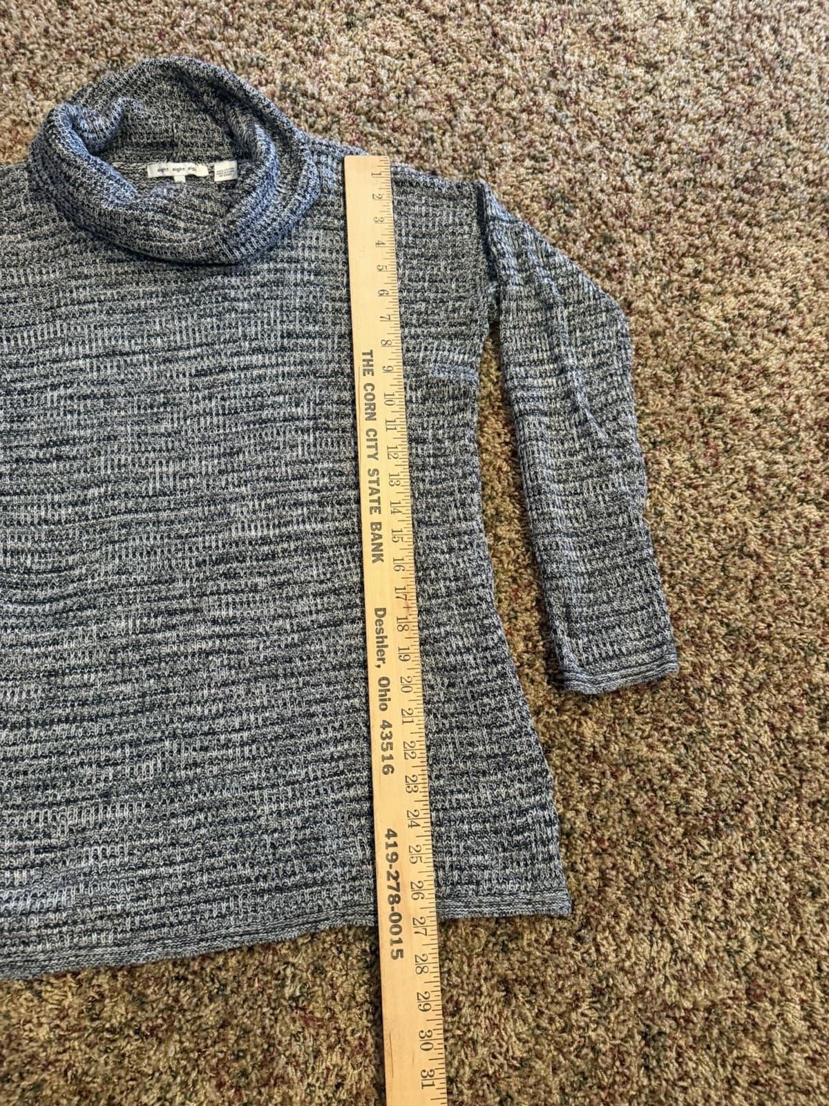 eight eight eight long tunic sweater cowl neck Medium black white - Thumbnail 4