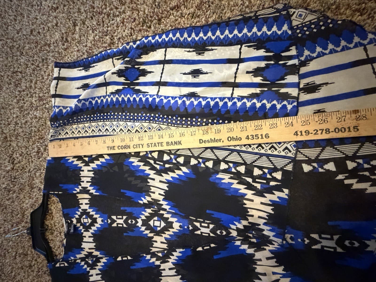 rue21 aztec coverup flowy shawl blue black Med - Thumbnail 5