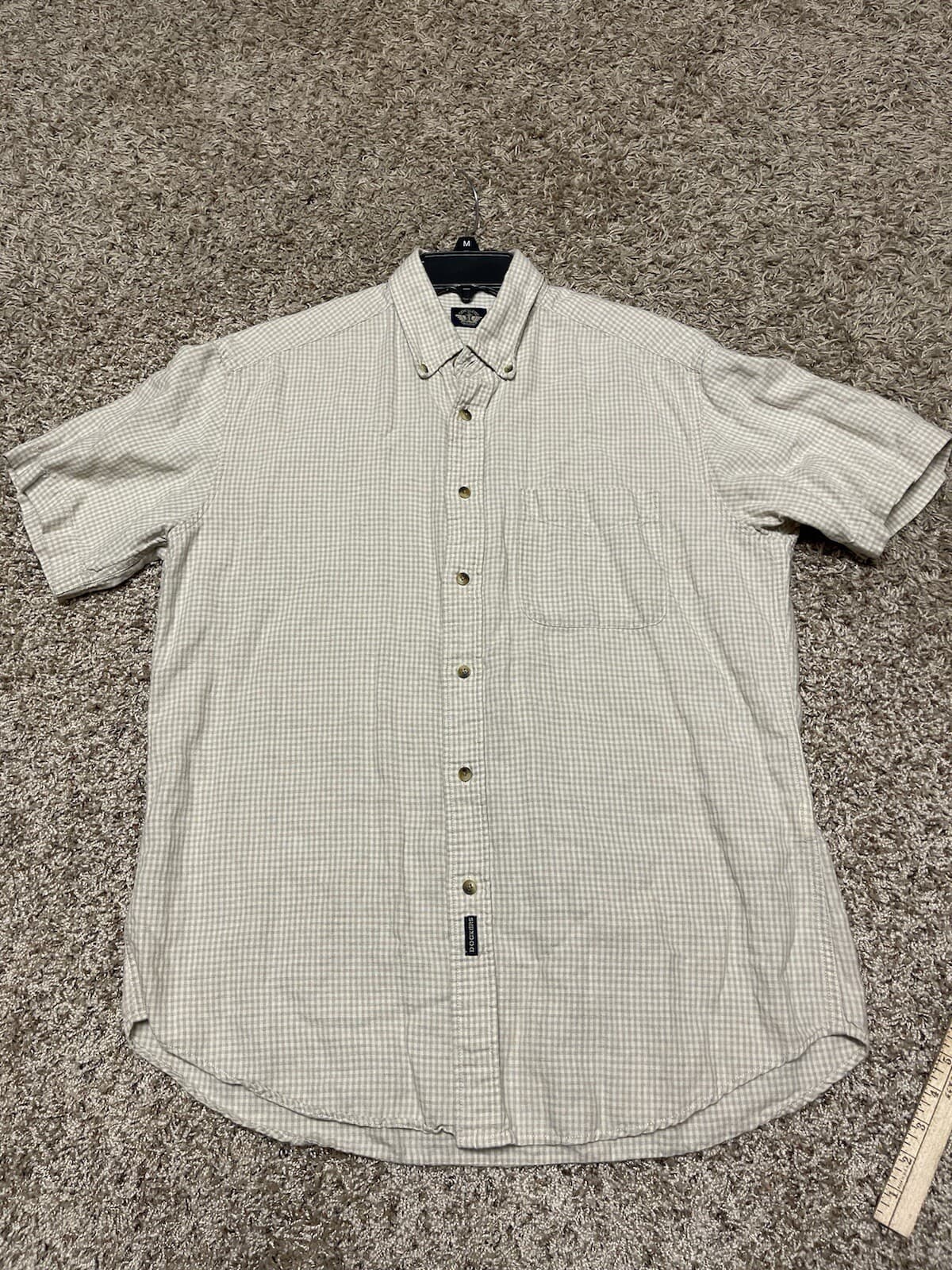 Dockers Mens' short sleeve button down shirt Ivory - Medium