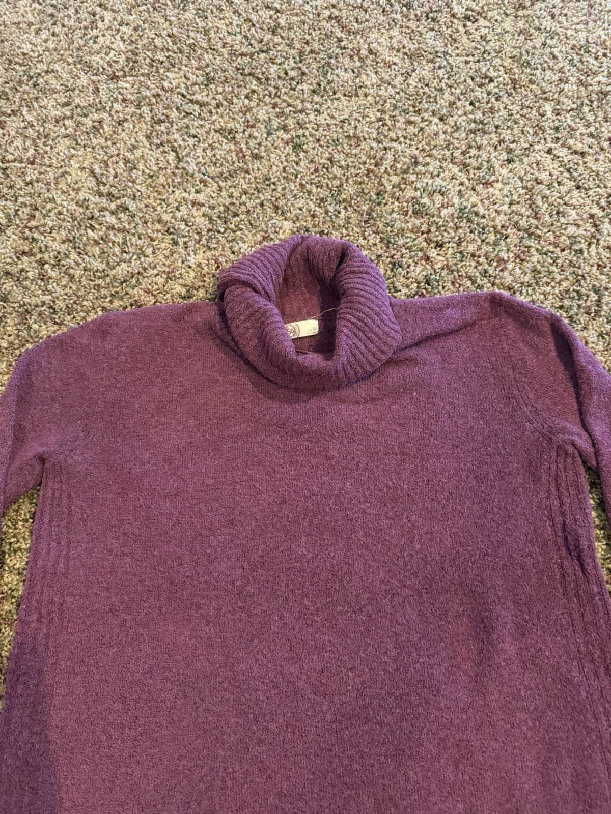 So long tunic purple cowl neck sweater Medium - Thumbnail 5