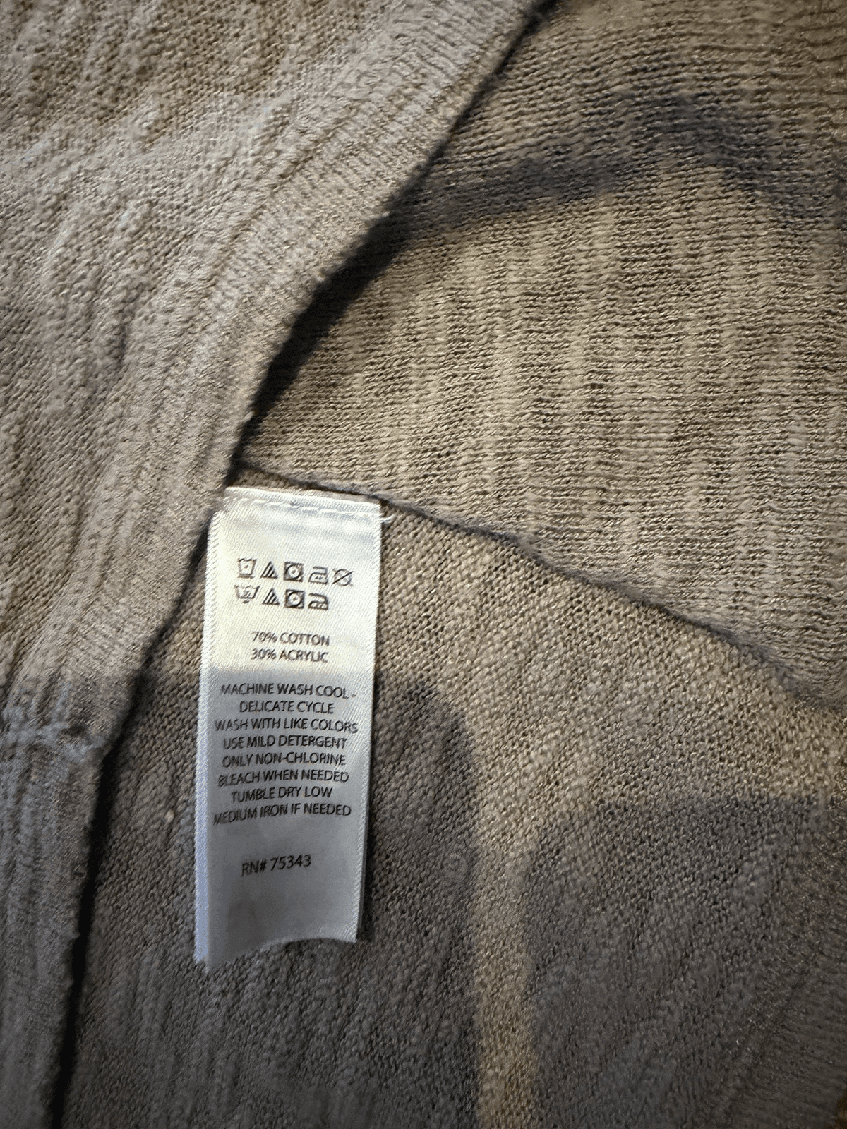 If It Were Me long tunic tan cowl neck lightweight sweater Large - Thumbnail 2