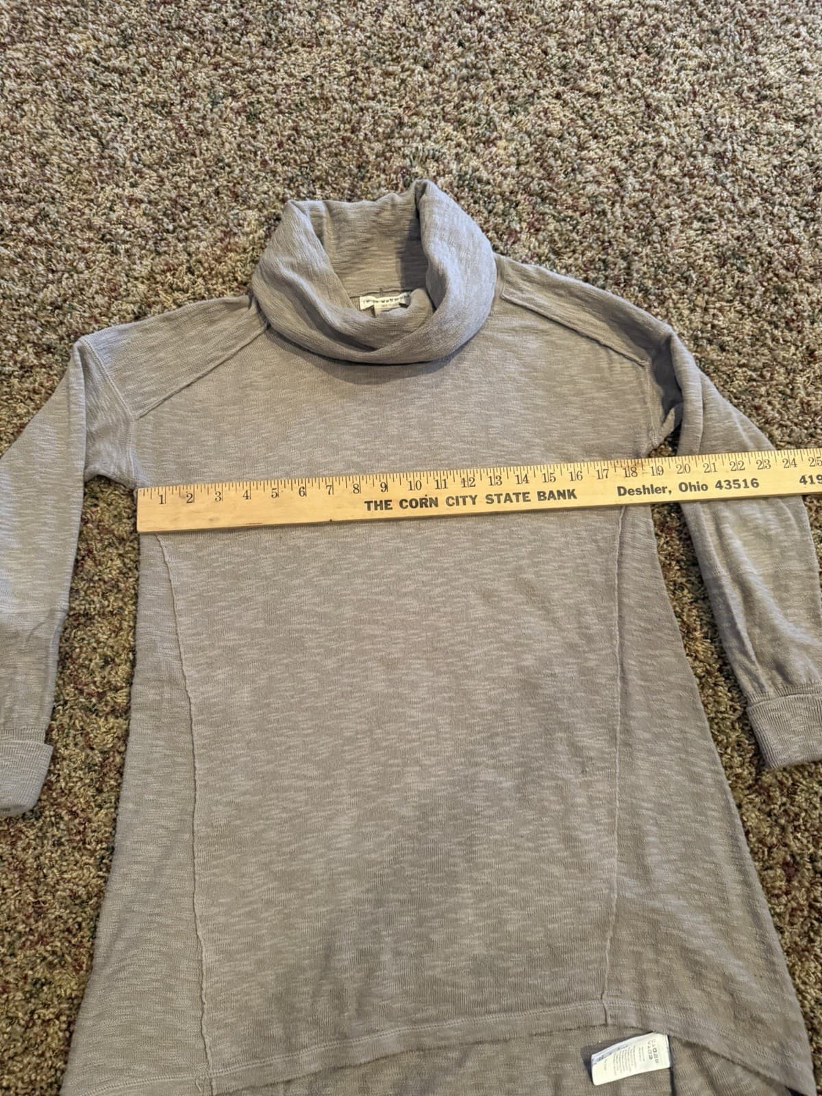 If It Were Me long tunic tan cowl neck lightweight sweater Large - Thumbnail 4