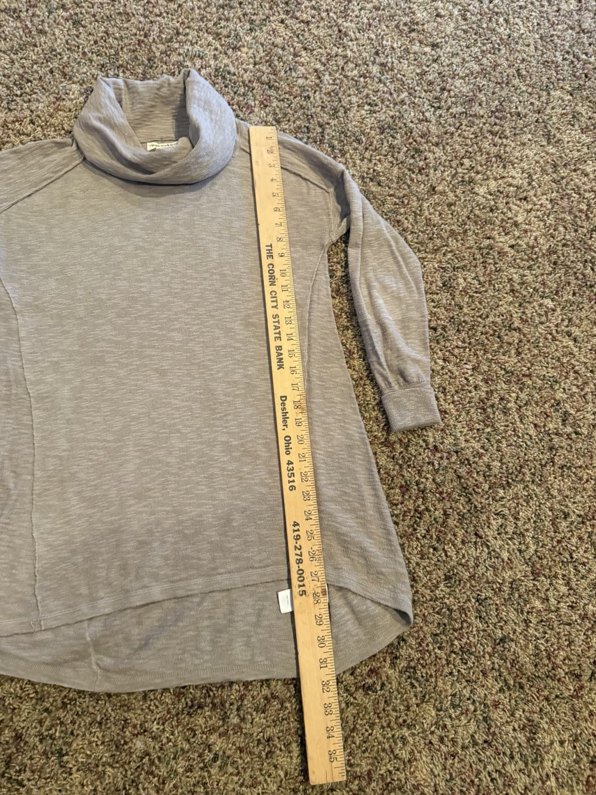 If It Were Me long tunic tan cowl neck lightweight sweater Large - Thumbnail 5