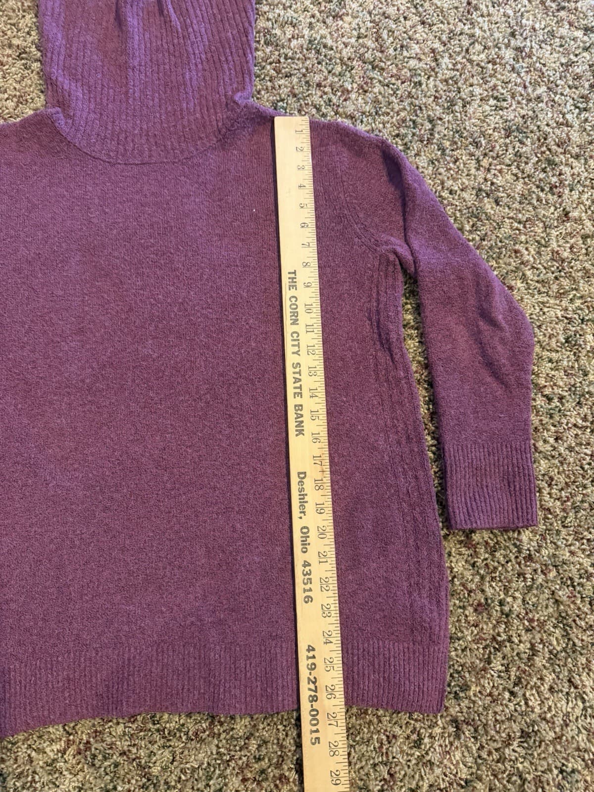 So long tunic purple cowl neck sweater Medium - Thumbnail 3