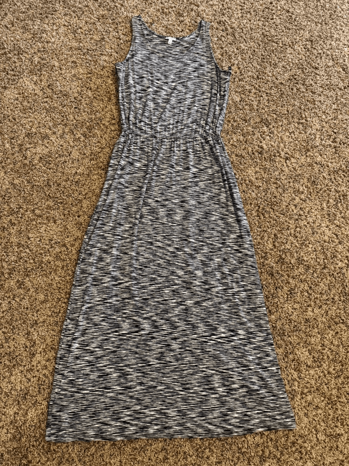 Womens Sleeveless Black & White Maxi Dress Medium by Love Fire - Thumbnail 2