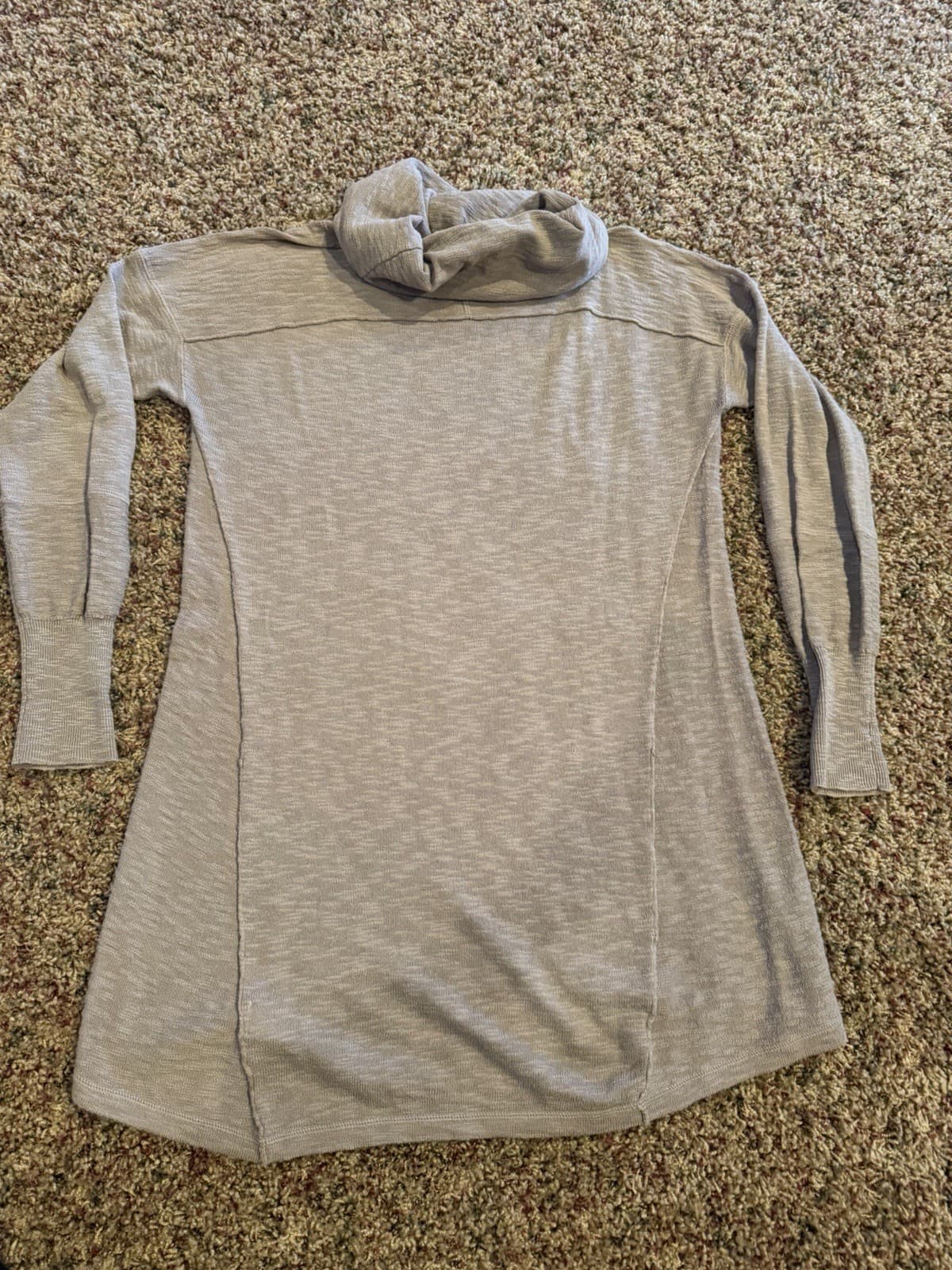 If It Were Me long tunic tan cowl neck lightweight sweater Large - Thumbnail 7
