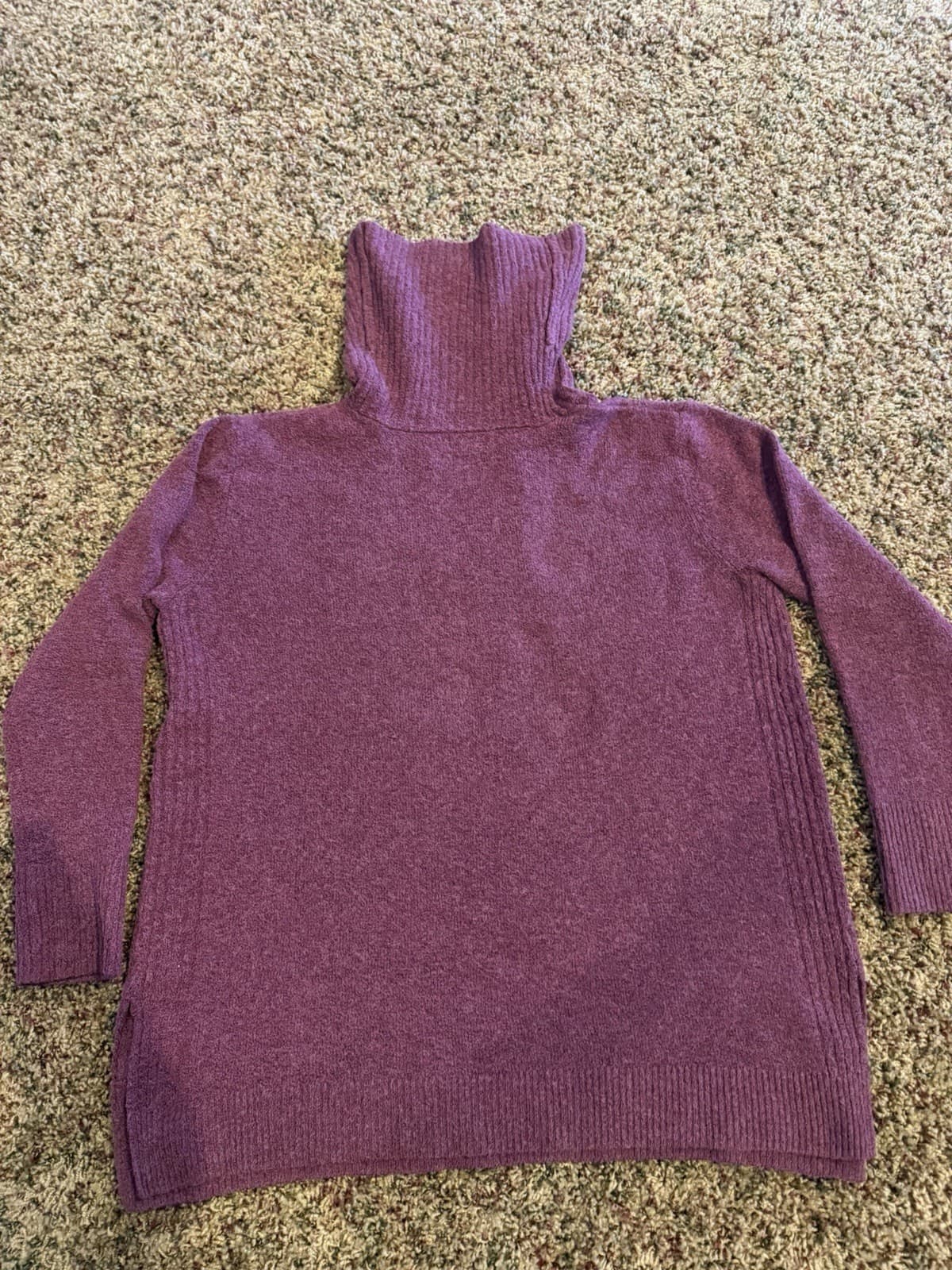 So long tunic purple cowl neck sweater Medium - Thumbnail 7