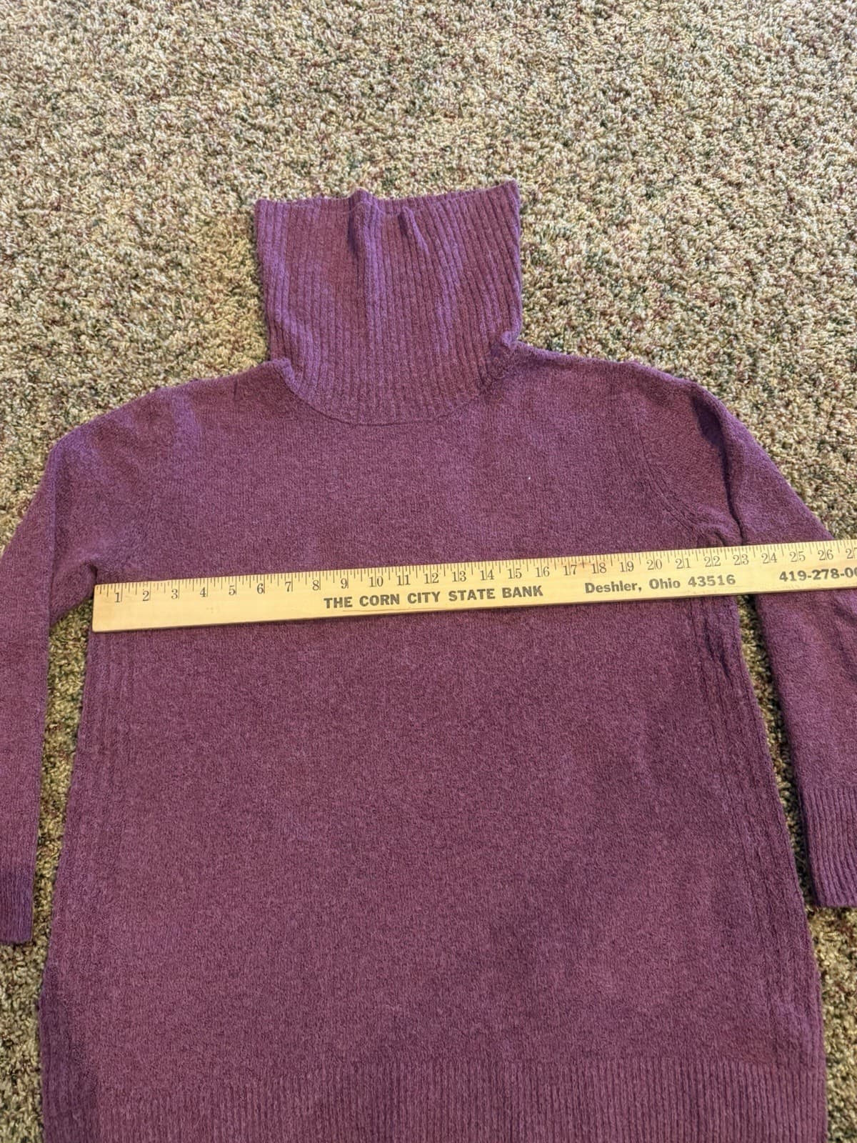 So long tunic purple cowl neck sweater Medium - Thumbnail 4