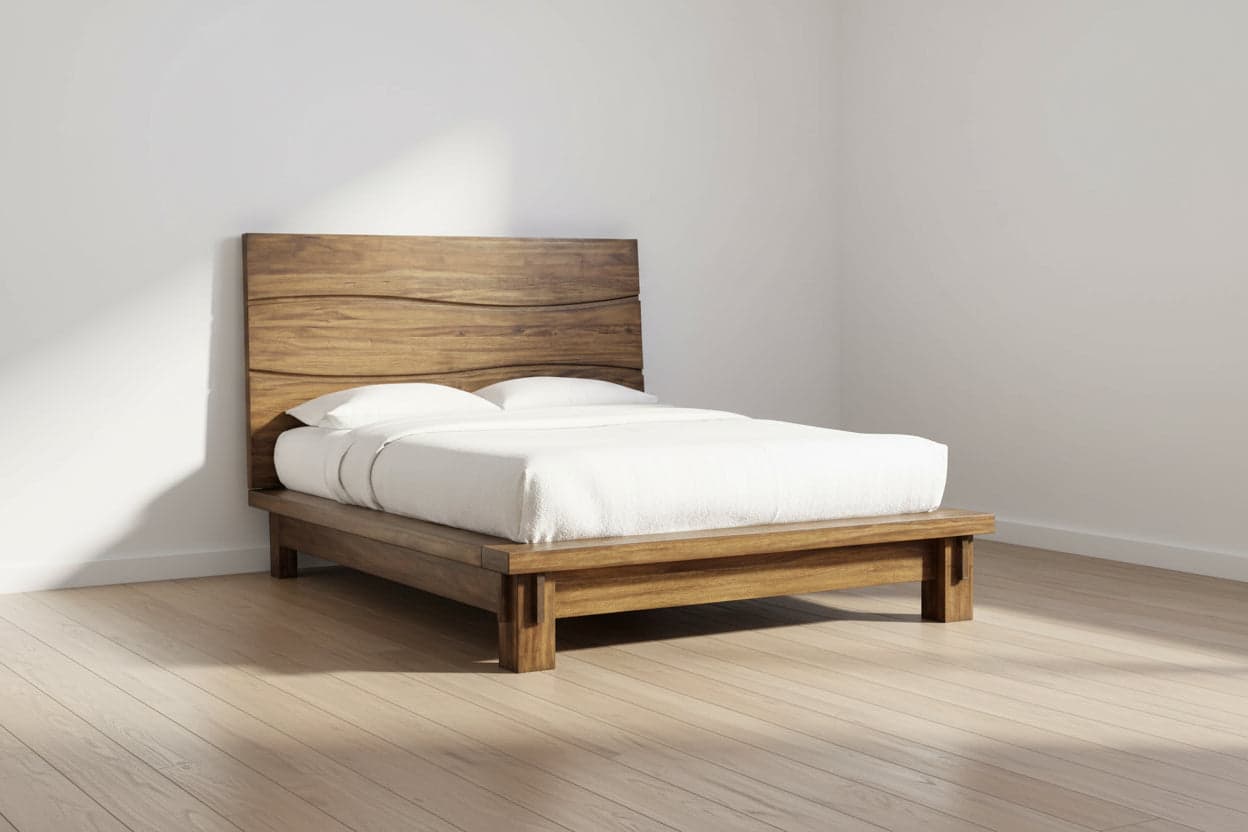 Modus Ocean California King-size Solid Wood Platform Bed in Natural Sengon FFE-1470 - Thumbnail 2