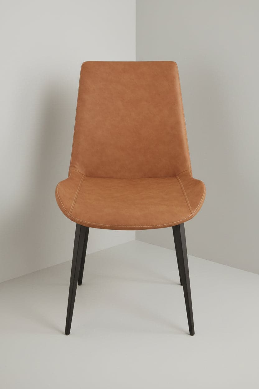 Modus Pair (2) Nicoya Upholstered Dining Chair in Buckskin Synthetic Leather & Black 6 FFE-1478 - Thumbnail 4