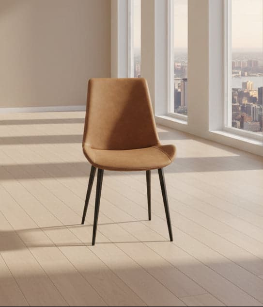 Modus Pair (2) Nicoya Upholstered Dining Chair in Buckskin Synthetic Leather & Black 6 FFE-1478 - Thumbnail 2