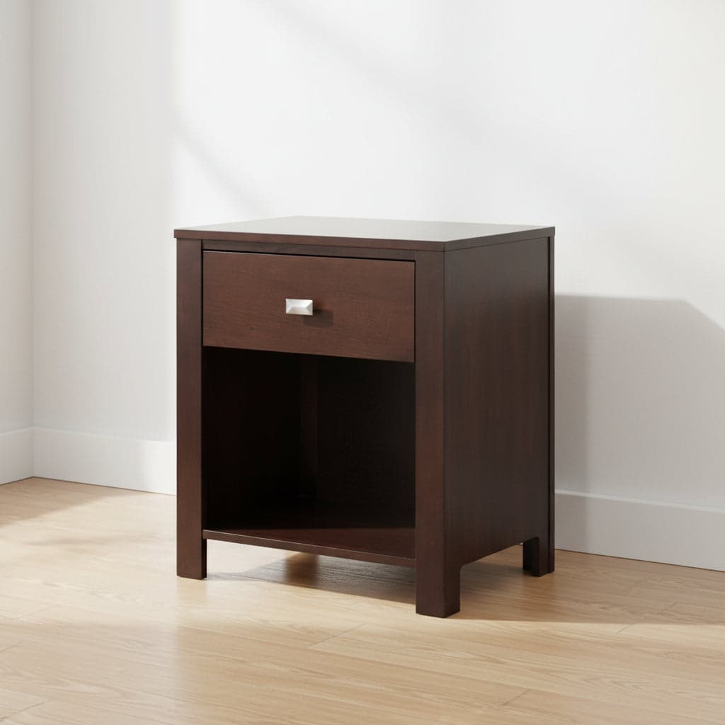 Modus Riva One Drawer Nightstand in Chocolate Brown 4 FFE-1476