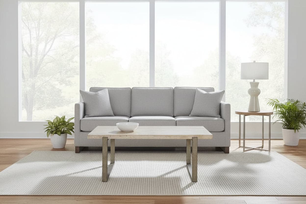 Modus Ariela Natural Travertine Coffee Table with Bronze Metal Base FFE-1525 - Thumbnail 2