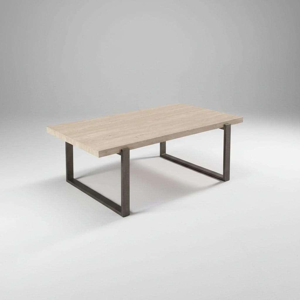 Modus Ariela Natural Travertine Coffee Table with Bronze Metal Base FFE-1525 - Thumbnail 5