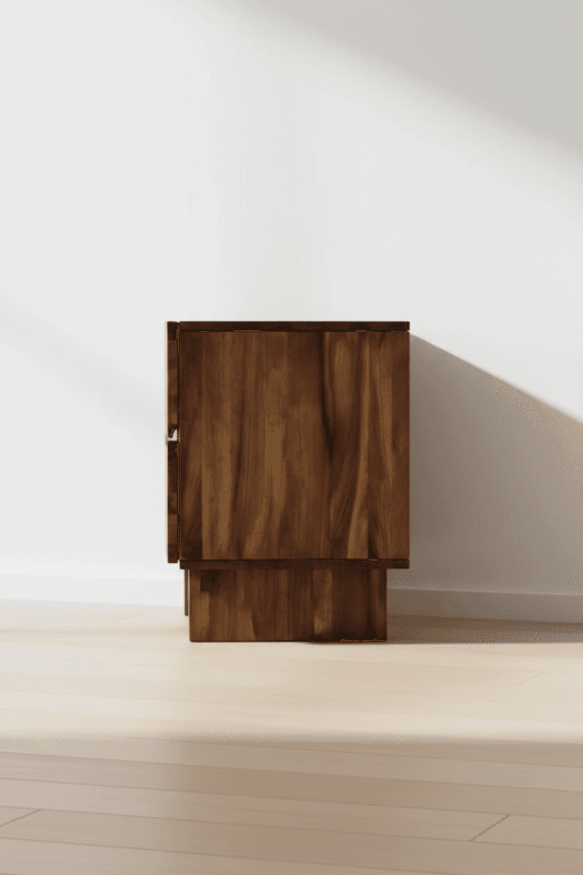 Modus Ocean Two Drawer Solid Wood Nightstand in Natural Sengon 4 FFE-1489 - Thumbnail 4