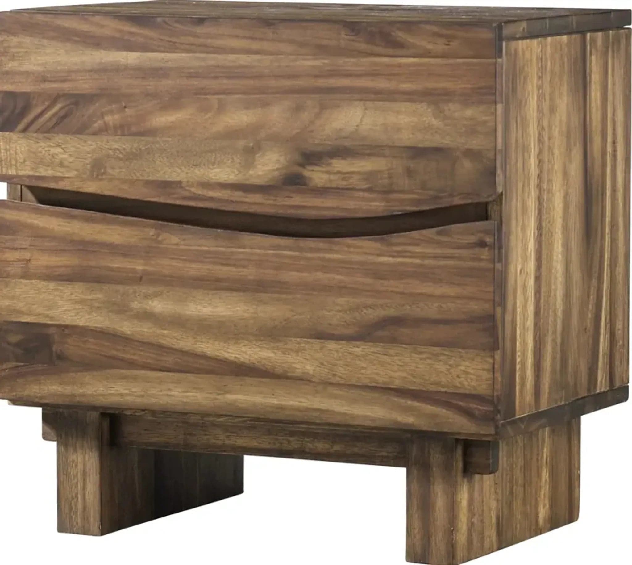 Modus Ocean Two Drawer Solid Wood Nightstand in Natural Sengon 4 FFE-1489 - Thumbnail 3