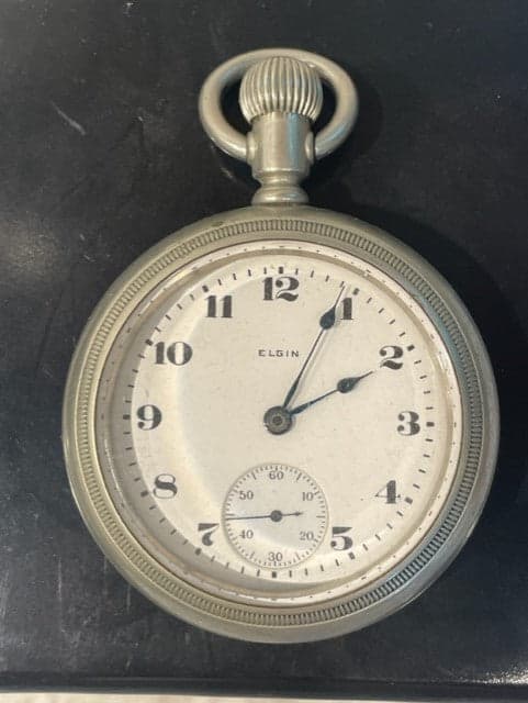 Silverode 1921 Railroad Elgin Stainless Steel Pocket Watch HH191-2 - Thumbnail 5