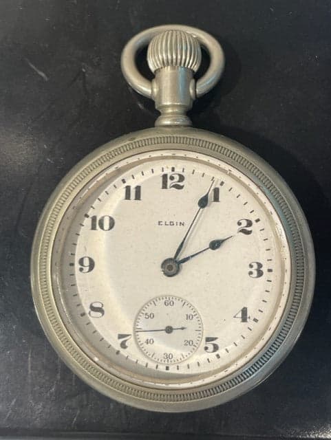 Silverode 1921 Railroad Elgin Stainless Steel Pocket Watch HH191-2 - Thumbnail 7