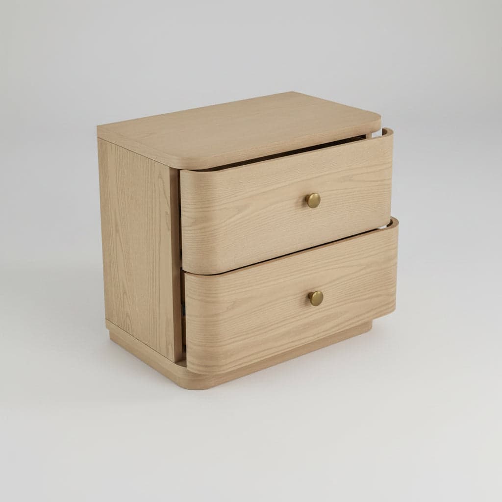 Modus Penny Two Drawer White Ash Nightstand in Buff Cream FFE-1499 - Thumbnail 5